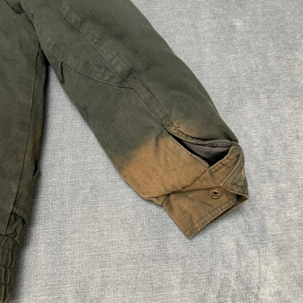Vintage Backwoods Bomber Jacket Boys Medium Olive Green Outdoor Full Zip Snap
